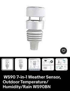 WS90 7-in-1 Weather Sensor, Outdoor Temperature/Humidity/Rain WS90BN - Picture 1 of 8