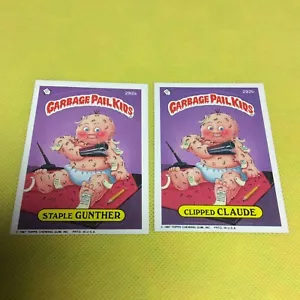 1986 Garbage Pail Kids “clipped Claude” And “staple Gunther” 292a And 292b MINT - Picture 1 of 8