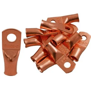 The Install Bay CUR214 Copper Non-Insulated 2 Gauge 1/4' Ring Terminal (10/pack) - Picture 1 of 3