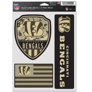 CINCINNATI BENGALS DIGI CAMO 3-MULTI USE DECALS FAN PACK NEW WINCRAFT 🐯 - Picture 1 of 1