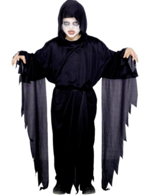 NEW Screamer Ghost Grim Reaper Kids Boy's Halloween Fancy Dress Costume  - Image 1 of 2