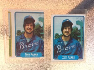 RARE BASEBALL ERROR CARD FLEER 1982 BRAVES PITCHER TOM BOGGS # 430