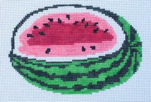 Watermelon Hand Painted Needlepoint Canvas - Picture 1 of 1