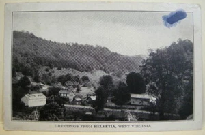 Helvetia, WV. Randolph Co. Birdseye View Village scene Postcard Mailed 1939 .NoR - Picture 1 of 4