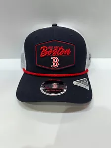 Authentic New Era MLB 9SEVENTY Boston Red Sox Stretch Snapback Trucker Hat Navy - Picture 1 of 5