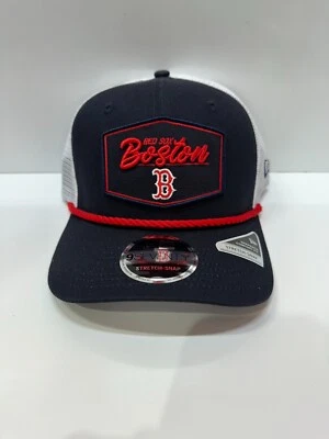 Authentic New Era MLB 9SEVENTY Boston Red Sox Stretch Snapback Trucker Hat Navy - Image 1 of 4