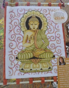 Nur Kreuzstichkarte - Joan Elliotts goldener Buddha ikonischer Bildsampler - Bild 1 von 1