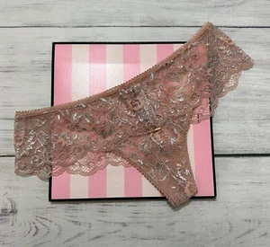 Victoria's Secret DREAM ANGELS Shine wide side thong Beige Floral Panty XS - Picture 1 of 2
