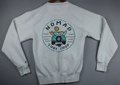 Suéter Azul 84 Nomad Surf Shop XS Blanco Grande Logo Espalda Suéter Surf Playa Foto 1 de 4