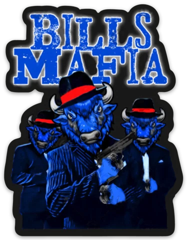 Buffalo Bills "Bills Mafia" Buffalo Gangsters type Die-cut MAGNET Cover