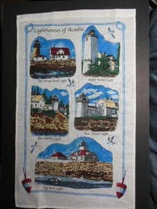 1 Toalla de lino de recuerdo nuevo FAROS DE ARCADIA, 16,5"" x 26"" - Imagen 1 de 1