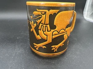 Hornsea Pottery Welsh Dragon Coffee Cup Mug John Clappison Vintage MCM - Picture 1 of 11