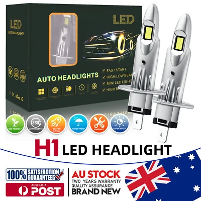 H1 LED Headlight Globes  For Peugeot 308 08-10 407 04-10 605 94-96 - image 1 of 4