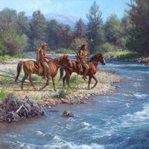 Martin Grelle - Wolves on Rock Creek - S/N Canvas Giclee - 28 X 28 - MINT - Bild 1 von 1