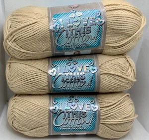 I Love This Cotton Yarn Super Soft Taupe 3.5oz 180yards Lot Of 3 Beige - Picture 1 of 6