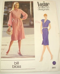 Vogue American Designers Bill Blass Dress Pattern 2642 FF Uncut Sz 12 - Imagen 1 de 11