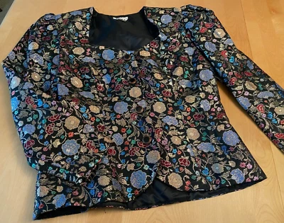 CHAQUETA VINTAGE PATRA FLORAL METÁLICA COJA CÓCTEL NOCHE MUJER 10  Foto 1 de 4