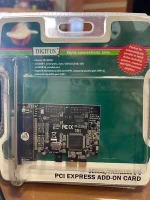 PCI EXPRESS  2 PORTE SERIALE MASCHIO 9 POLI  E UNA PORTA PARALLELA 25 P DIGITUS - Immagine 1 di 2