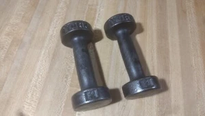 (2) Vintage York Steel 2lb Hand Dumbbell Weights! - Picture 1 of 5