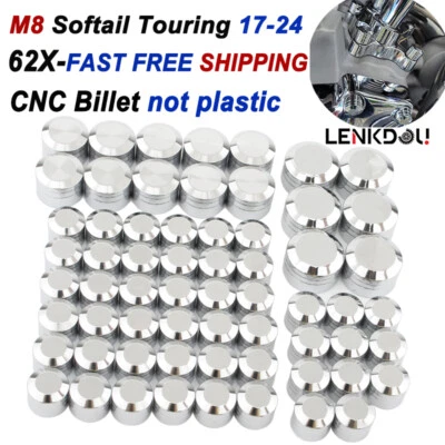 Engine Bolt Cover Cap Kit for Harley M8 Electra Road Street Glide 17-24 Softail - Image 1 of 4