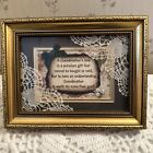 Special Gold Standing Frame Poem for Grandma Lace Appliqué Corners Gift