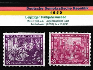 DDR 1950 MiNr: 248-249 ungebrauchter kompletter Satz Leipziger Messe - Bild 1 von 2