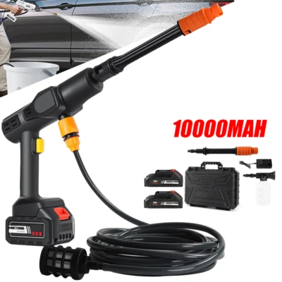 LONENESSL Akku Hochdruckreiniger + 1/2 Akkus Auto Mobiler Druckreiniger Spritzpistole NEU