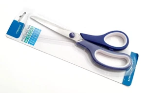 NEW DARK BLUE SOFT GRIP HANDLES SCISSORS INTERIORS 8-1/2 LONG STAINLESS STEEL - Picture 1 of 2