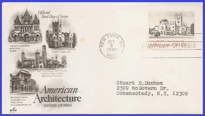 USA3 #1841 ADDR ARTCRAFT FDC   American Architecture Lindhurst - Image 1 of 1