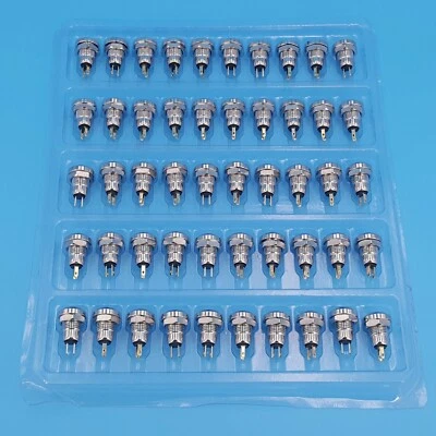 50 peças metal impermeável 8mm cúpula 2 pinos momentâneo OFF-MOM mini interruptor de botão - Imagem 1 de 4