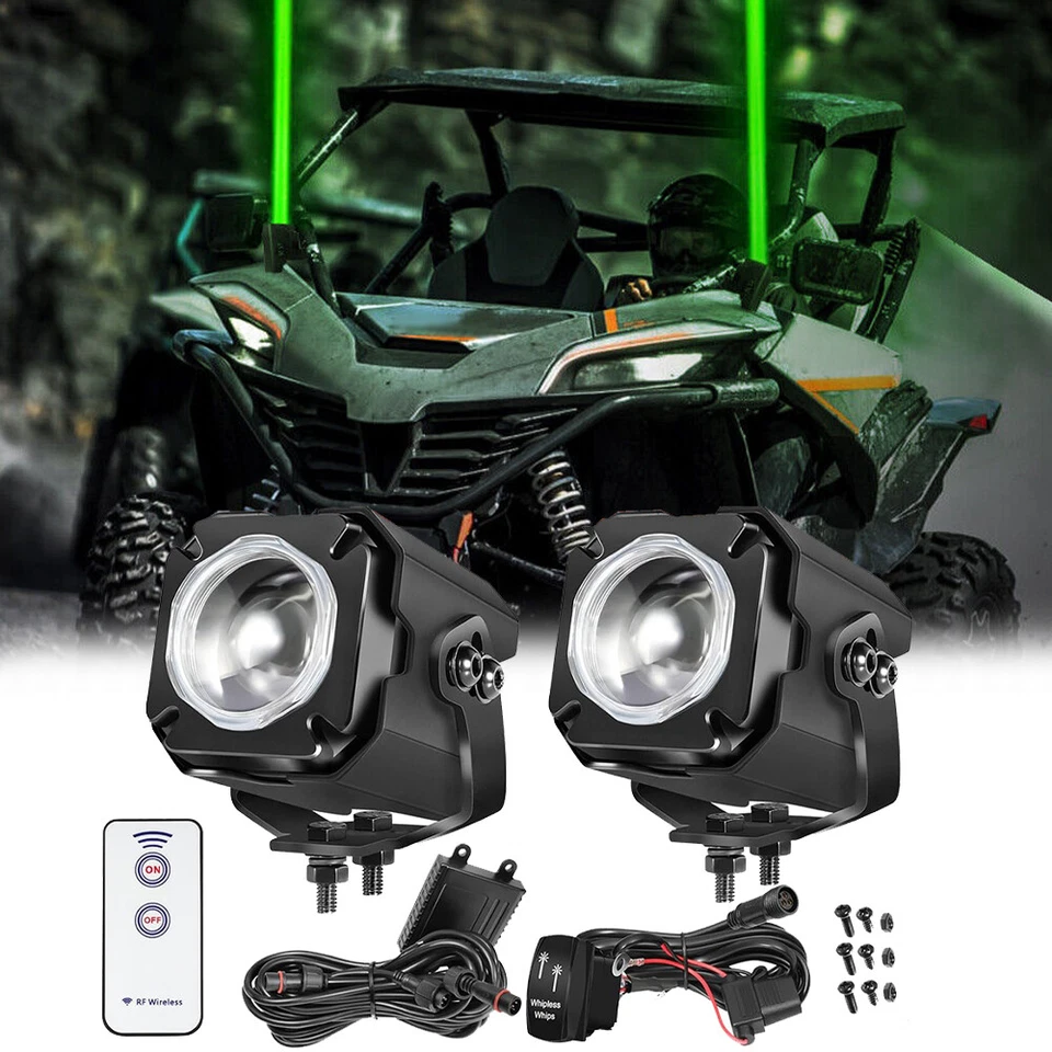Para CFMoto ZForce CForce ATV UTV Par RGBW Láser LED Látigo Luz Control Remoto sin Látigo Foto 1 de 4