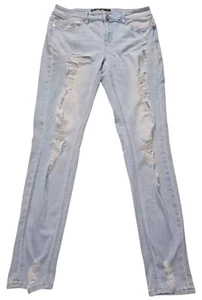 Idigo Rein Stretch Light Wash Distressed Denim Skinny Jeans Junior's Size 13 - Picture 1 of 13