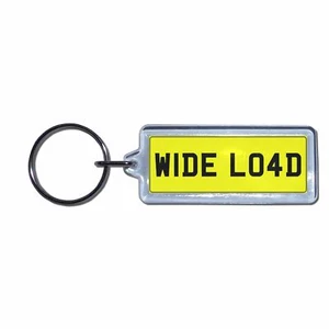 WIDE LOAD - UK Number Plate Key Ring | Choose Medallion / Plastic / Metal - Picture 1 of 8