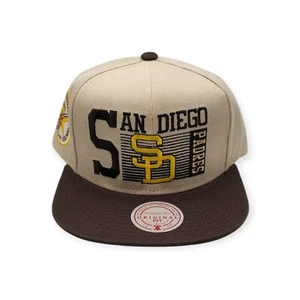 Mitchell & Ness San Diego Padres Speed Zone Off White/Brown Adjustable Snapback - Picture 1 of 7