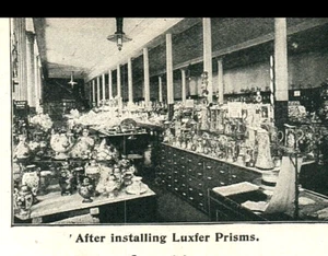 1905 Interior Dry Goods Apothecary Drug Glassware Store Prism Lighting Luxfer Ad - Picture 1 of 3