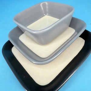 Dansk Michael Graves Studio AnG.L Square Dipping Bowls Set 3pc Slate Gray NEW - Picture 1 of 7