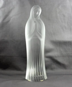 Lalique Frosted Art Glass Virgin Mary Madonna Praying Figurine 10” Tall Sold Ind - Picture 1 of 10