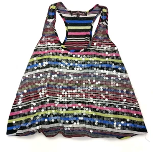 Almost Famous Kids Knit Rainbow Striped Crochet Racerback Top Girls Sz M - Picture 1 of 8