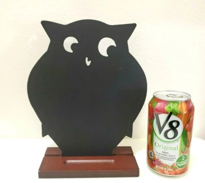 Ganz Black Owl Chalkboard Message Board Wall Hang or Brown Stand, 9" x 7.5" - Image 1 of 4