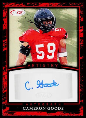 2022 SAGE Artistry #A-CG Cameron Goode Autographs Red - Image 1 of 2