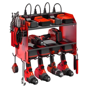 Modular Power Tool Organizer Wall Mount with Charging Station. Garage 4 Drill... - Picture 1 of 8