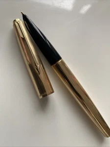 VINTAGE PARKER 12CT ROLLED GOLD FOUNTAIN PEN - Picture 1 of 21