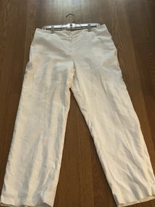 Judith Hart White Size 14 Zip Front Pants Loose Fit In EUC - Picture 1 of 7