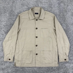Proper Cloth Chore Coat Herren L Duca Visconti Taupe Baumwolle Leinen Basketweave - Bild 1 von 9