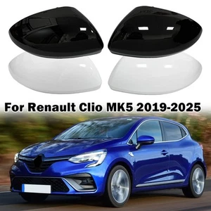 For Renault Clio MK5 2019-2025 Pair Clip-on Rearview Mirror Cover Trim Caps ABS - Foto 1 di 12