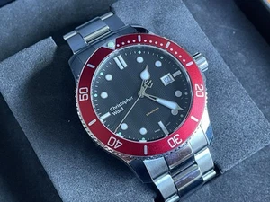 Christopher Ward C60 Trident 300 Quartz 43mm Wristwatch Rare Red Bezel Dive - Picture 1 of 15
