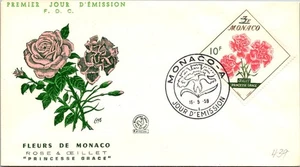 Monaco FDC 1959 Flowers, "Princesse Grace" - J20181 - Picture 1 of 2