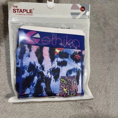 Calzoncillos boxer Ethika para hombre 4XL azul rosa leopardo calce básico ropa interior elástica nuevos Foto 1 de 4