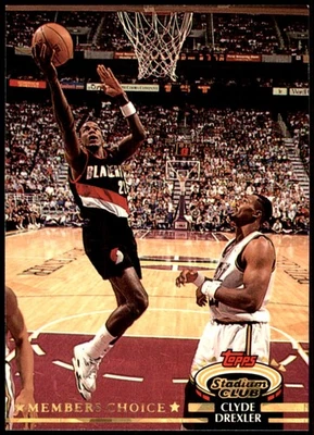 Clyde Drexler 1992-93 Stadium Club #199 Trail Blazers NBA READ FREE SHIPPING - Image 1 of 2