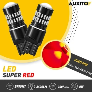 2x 7443 7444 W21W 7440 Rojo Brillante LED Intermitente Freno Luz Trasera Bombillas 2400LM - Imagen 1 de 12